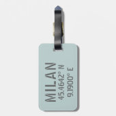 Milan Latitude Longitude Bagagelabel (Achterkant verticaal)