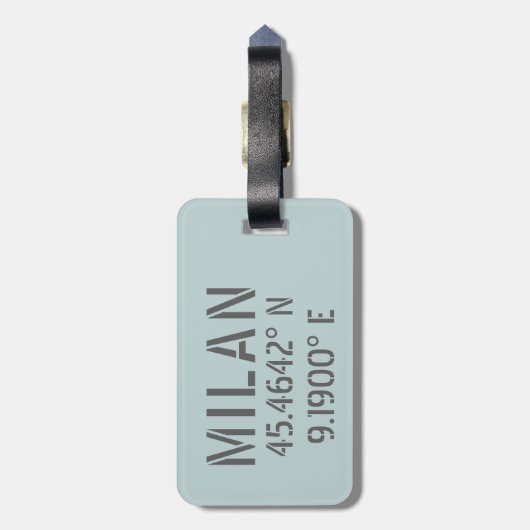 Milan Latitude Longitude Bagagelabel (Achterkant verticaal)