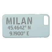 Milan Latitude Longitude Case-Mate iPhone Case (Achterkant (Horizontaal))