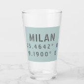 Milan Latitude Longitude Glas (Voorkant)