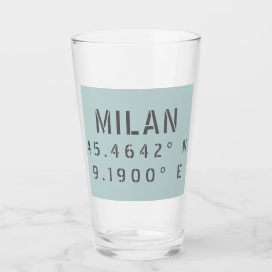 Milan Latitude Longitude Glas (Voorkant)