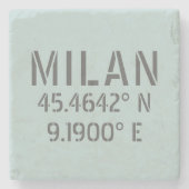 Milan Latitude Longitude Stenen Onderzetter (Voorkant)