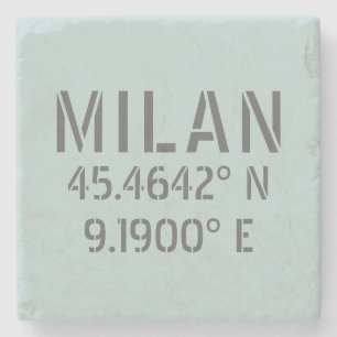 Milan Latitude Longitude Stenen Onderzetter