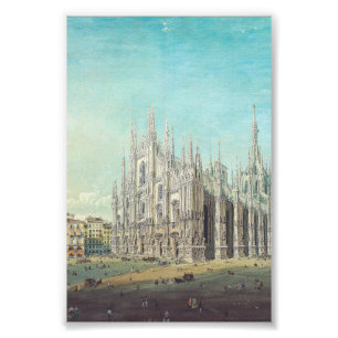 Milan Piazza del Duomo 1850s door Carlo Bossoli Ku Foto Afdruk