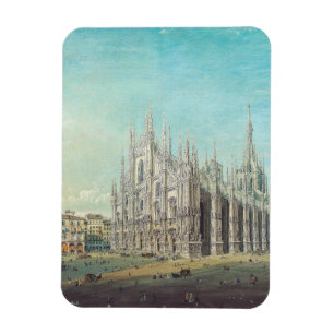 Milan Piazza del Duomo 1850s door Carlo Bossoli Ku Magneet