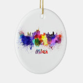 Milan skyline in watercolor keramisch ornament (Rechts)