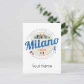 Milan Skyline Italië Mode Lombardije Feestdagenkaart (Staand voorkant)