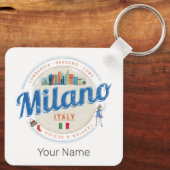 Milan Skyline Italië Mode Lombardije Sleutelhanger (Achterkant)