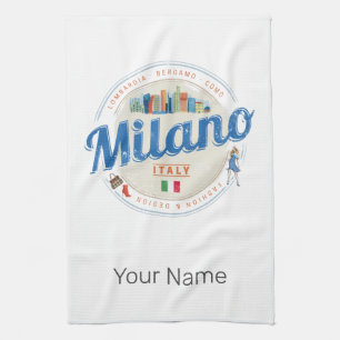 Milan Skyline Italië  Mode Lombardije Theedoek