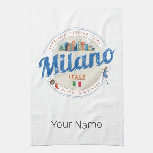 Milan Skyline Italië  Mode Lombardije Theedoek (Verticaal)