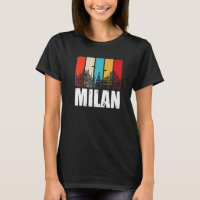 Milan Skyline Retro Italië van Noord-Italië Milaan