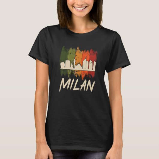 Milan Skyline Retro uit Italië, Dom de Milan T-shirt (Voorkant)