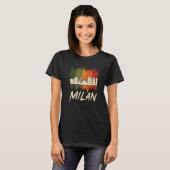 Milan Skyline Retro uit Italië, Dom de Milan T-shirt (Voorkant volledig)