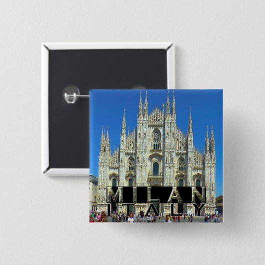 Milan Vierkante Button 5,1 Cm (Voorkant /achterkant)