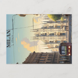 Milan vintage reisposter briefkaart