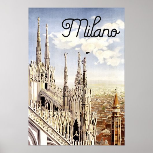 Milan Vintage Travel Poster (Voorkant)