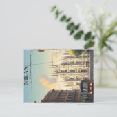 milan vintage travel poster briefkaart (Staand voorkant)