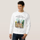 Milan Watercolor Design – Italian Fashion City Trui (Voorkant volledig)