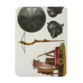 Milanese chariot, kruisboog en armband, bord 17 fr magneet (Verticaal)