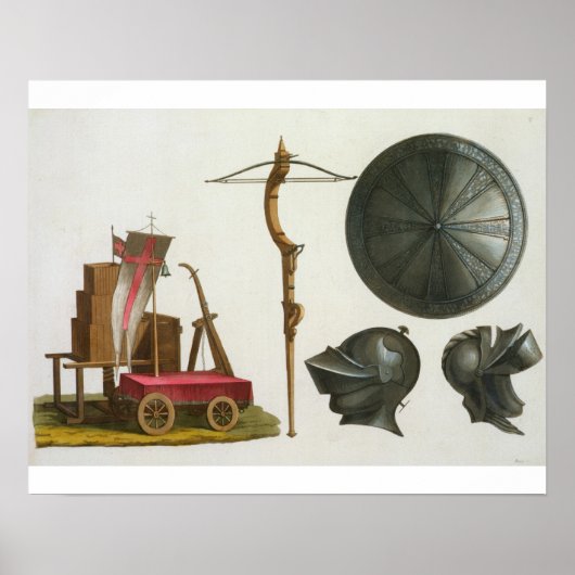 Milanese chariot, kruisboog en armband, bord 17 fr poster (Voorkant)