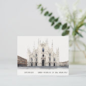 Milanese kathedraal Italië Waterverf behalve datum Briefkaart (Staand voorkant)