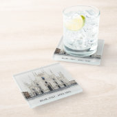 Milanese kathedraal Italië Waterverf Italiaans rei Glazen Onderzetter (Schuin)