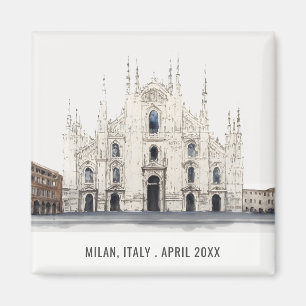 Milanese kathedraal Italië Waterverf Italiaans rei Magneet