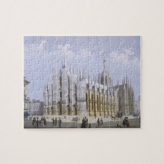 Milanese kathedraal uit 'Uitzicht Milaan' en zijn  Legpuzzel (Horizontaal)