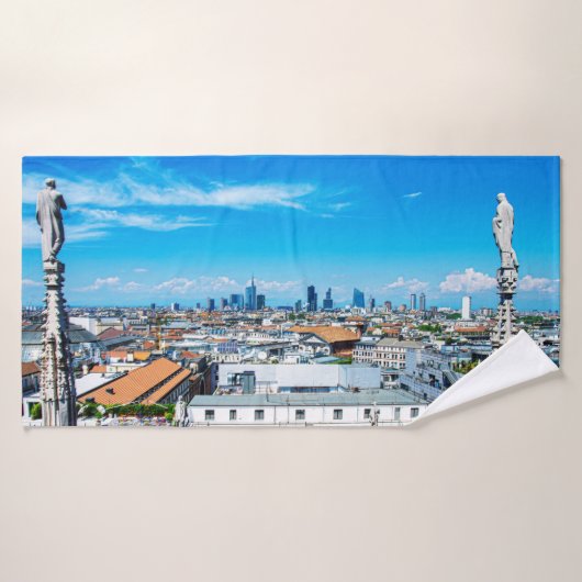 Milanese skyline bad handdoek (Badhanddoek)