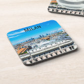 Milanese skyline in Italië Bier Onderzetter (Linkerzijde)