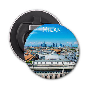 Milanese skyline in Italië Button Flesopener