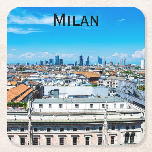 Milanese skyline in Italië Kartonnen Onderzetters (Voorkant)