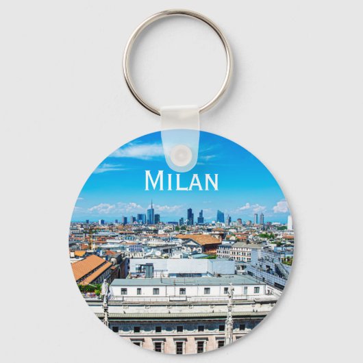 Milanese skyline in Italië Sleutelhanger (Voorkant)