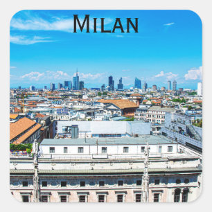 Milanese skyline in Italië Vierkante Sticker