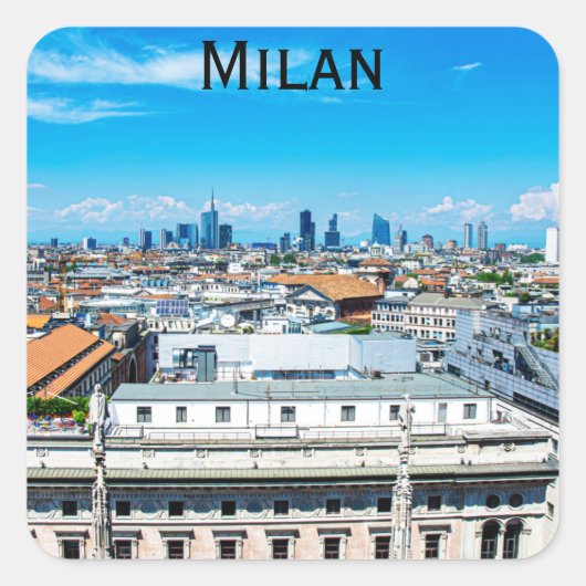Milanese skyline in Italië Vierkante Sticker (Voorkant)