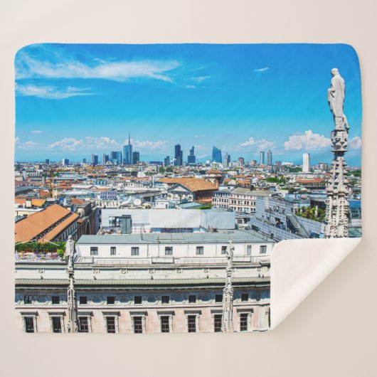 Milanese skyline sherpa deken (Voorkant (horizontaal))