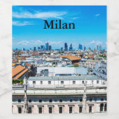 Milanese skyline wijn etiket (Enkel label)
