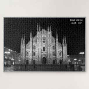 Milano Cathedral - Italië - foto zwart-wit Legpuzzel