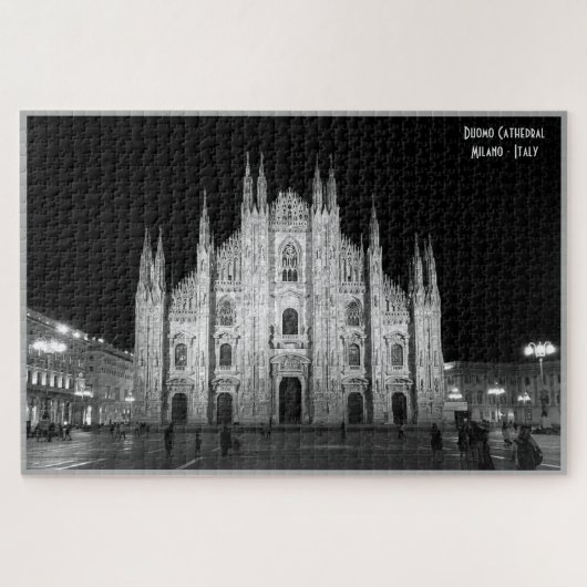 Milano Cathedral - Italië - foto zwart-wit Legpuzzel (Horizontaal)