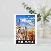 Milano Cathedral, Italië, landschap, oldtimers Briefkaart (Staand voorkant)