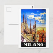 Milano Cathedral, Italië, landschap, oldtimers Briefkaart (Voorkant / Achterkant)