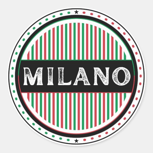 Milano City Pride Emblem – Italian Identity Ronde Sticker (Voorkant)