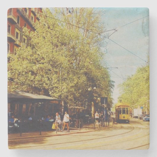Milano in het voorjaar stenen onderzetter (Voorkant)