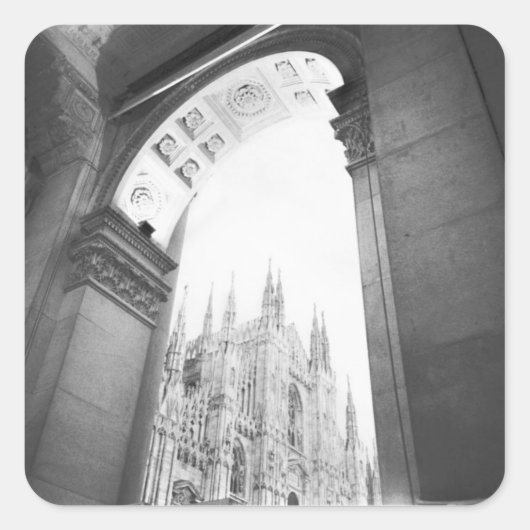 Milano Italië, Galleria Uitzicht van de Duomo Vierkante Sticker (Voorkant)