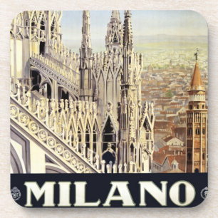 Milano Italië Gotische kathedraal Duomo Vintage Tr Bier Onderzetter