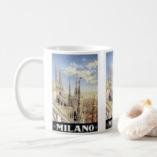 Milano Italië Gotische kathedraal Duomo Vintage Tr Koffiemok (Met donut)