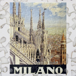 Milano Italië Gotische kathedraal Duomo Vintage Tr Legpuzzel