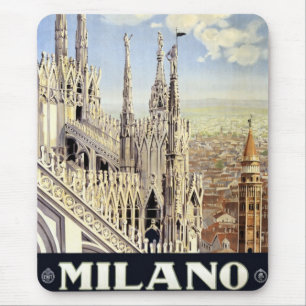 Milano Italië Gotische kathedraal Duomo Vintage Tr Muismat