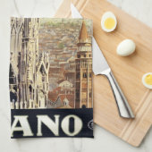 Milano Italië Gotische kathedraal Duomo Vintage Tr Theedoek (Quarter Fold)