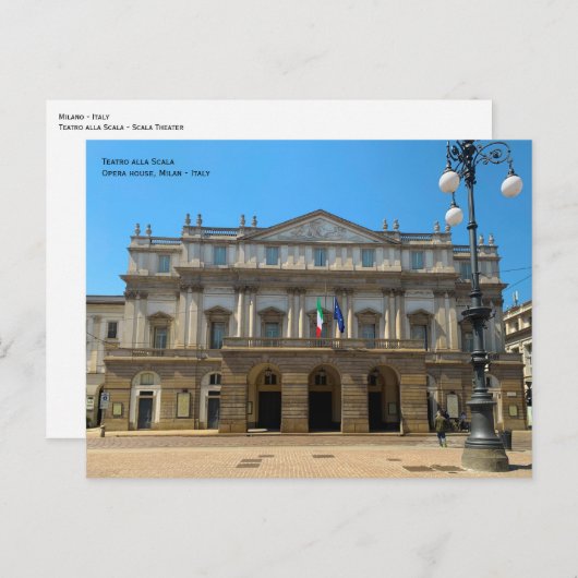 Milano, Italië - La Scala Theater, opera house Briefkaart (Voorkant / Achterkant)